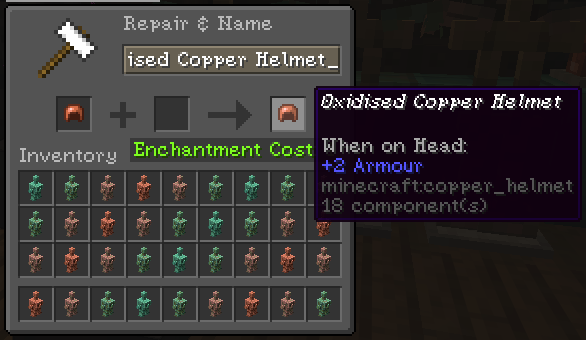 Oxidising Copper for Hoffen's Minimal Armor